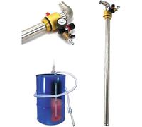 MYFTNP 0.6-0.8Mpa Drum Air Operated Oil Transfer Pump, Stainless Steel Pneumatic Chemical Pump with Pressure Gauge and Safety Valve, Speed: 130L/min, for Transporting Diesel
