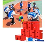 MYFTNP Group Outdoor Activities Fun Competition Games, Team Building Block Tower Games, Promoting Friendly Communication, For Corporate Events, Classroom, Outdoor/indoor Team Building Red 8pcs