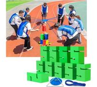 MYFTNP Group Outdoor Activities Fun Competition Games, Team Building Block Tower Games, Promoting Friendly Communication, For Corporate Events, Classroom, Outdoor/indoor Team Building Green 10pcs