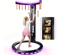 MYFTNP Hand Eye Coordination Catching Stick Game Machine, Portable Reflex Challenge Game With 11 Sticks, 3 Play Modes, 10 Speed Levels, Led Lights & Mp3 Player For Party, Event Black-Round Base