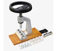 MYFTNP Watch Case Back Opener, Watchmaker Press Tool Set with 6 Molds, Maximum Opening: 65mm, Vise Range: 6-22mm, Won't Cause Scratches, for Watch Repair and Manufacturing