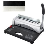 MYFULLY Comb Binding Machine, 21-Holes, 450 Sheets, Paper Punch Binder with Starter Kit 100 PCS PVC Comb Bindings Perfect for Letter Size, A4, A5 or Smaller Sizes Office Documents