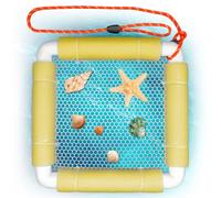 MyFunBBsdar Shark Tooth Sifter,Floating Sand Sifter with Anti-Lost Wrist Strap,Durable PVC Shark Teeth Sifter for Sea Shells,Fossil Hunting,Beach Treasure Hunting Essentials-Yellow