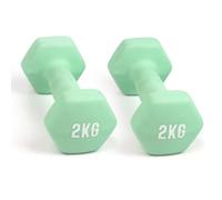 MYGA Hex Dumbbells - Pair of Neoprene & Cast Iron Hexagonal Dumbbell Hand Weights for Women and Men at Home & Gym - Weight: 2 kg