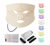 Myga 7-Colour LED Face Mask with Near Infrared (NIR) - Red Light Therapy Mask for Collagen, Firmness & Anti-Ageing - Rechargeable Skincare Device for Glowing Skin with Adjustable Intensity & Timer