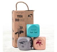 Myga Yoga Dice - Set of 3 Dice with Partner Yoga Poses and Actions for Exercise, Fitness and Full Body Workout - Soft & Lightweight Dice great for Travel and Family Fun - Ideal for Gifting