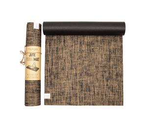 Myga Black Eco-Friendly Jute Yoga Mat For Durable Practice