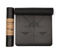 Myga Black Xl Yoga Alignment Mat For Precise Practice