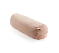 Myga Buckwheat Support Bolster Pillow - Soft & Comfortable Yoga Cushion for Restorative & Pregnancy Yoga - Organic Buckwheat Filling and Removable Cotton Cover with Carry Handle - 63 x 25cm (Blush)