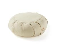 Myga Buckwheat Zafu Meditation Cushion - Round Yoga Floor Pillow for Mindfulness & Seated Yoga - Organic Buckwheat Filling with Removable Cotton Cover & Carry Handle - 34 x 34 x 12cm (Sand)