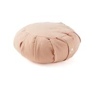 Myga Buckwheat Zafu Meditation Cushion - Round Yoga Floor Pillow for Mindfulness & Seated Yoga - Organic Buckwheat Filling with Removable Cotton Cover & Carry Handle - 34 x 34 x 12cm (Blush)