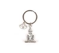 Myga Crystal and Zinc Keychain - Buddha Lotus Flower