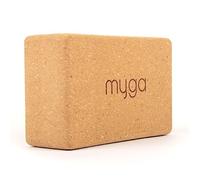 Myga Cork Yoga Block - Single/Pair of High-Density Natural Cork Yoga Bricks with Non-Slip Grip - Eco-Friendly Yoga & Pilates Equipment for Balance, Flexibility, Stretching & Support | 23 x 14 x 7.5cm
