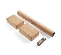 Myga Cork Yoga Starter Set - Natural Cork Yoga Mat, 2 Cork Yoga Blocks & Adjustable Yoga Strap - Non-Slip Eco-Friendly Yoga Kit for Hot Yoga, Pilates & Stretching | 183 x 66cm