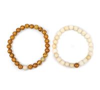 Myga Couples Bracelets - Matching Bead Distance Bracelets for Couples, Friends, and Loved Ones - Beautiful Jewellery made with Natural Stone, Wood and Glass - Unity