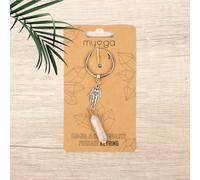Myga Crystal and Zinc Keychain - Hamsa & Clear Quartz