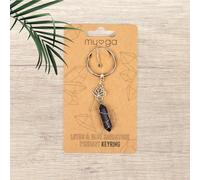 Myga Crystal and Zinc Keychain - Lotus & Blue Sandstone