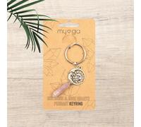 Myga Crystal and Zinc Keychain - Sun Moon & Rose Quartz