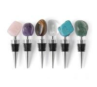 Myga Crystal Bottle Stoppers - Reusable Bottle Stopper for Wine, Champagne, Prosecco & Olive Oil - Natural Polished Gemstone Stopper for Home, Kitchen, Bar, Wedding or Housewarming Gift (Tiger's Eye)