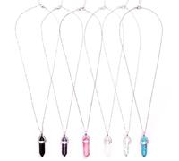 Myga Crystal Necklace Set - Silver Healing Crystal Pendant Necklaces for Women and Men with Adjustable Chain - FULL SET