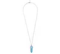 Myga Crystal Necklace - Silver Healing Crystal Pendant Necklace for Women and Men with Adjustable Chain - Blue Turquoise