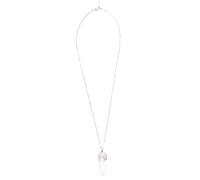 Myga Crystal Necklace - Silver Healing Crystal Pendant Necklace for Women and Men with Adjustable Chain - Clear Quartz