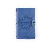 Myga Crystal Notebook - 72 Page Thick Paper Refillable Blank Lined Writing Notebook Journal Diary with Pockets, Bookmarks and Elasticated Strap for Men & Women - Magic Mandala & Fluorite