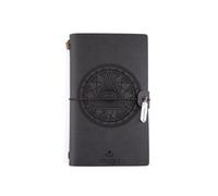 Myga Crystal Notebook - 72 Page Thick Paper Refillable Blank Lined Writing Notebook Journal Diary with Pockets, Bookmarks and Elasticated Strap for Men & Women - Tarot Eye & Quartz