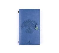 Myga Crystal Notebook - 72 Page Thick Paper Refillable Blank Lined Writing Notebook Journal Diary with Pockets, Bookmarks and Elasticated Strap for Men & Women - Tree of Life & Fluorite