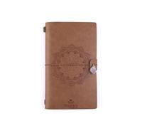 Myga Crystal Notebook - 72 Page Thick Paper Refillable Blank Lined Writing Notebook Journal Diary with Pockets, Bookmarks and Elasticated Strap for Men & Women - Magic Mandala & Amethyst