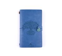 Myga Crystal Notebook - 72 Page Thick Paper Refillable Blank Lined Writing Notebook Journal Diary with Pockets, Bookmarks and Elasticated Strap for Men & Women - Tree of Life & Fluorite