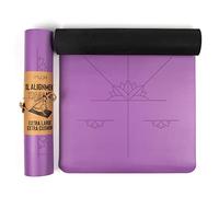 Myga Extra Large Yoga Mat with Alignment Lines - 6mm Thick Non-Slip Yoga Mat for Pilates & Fitness - Eco-Friendly, Durable & Sweat-Resistant for Home & Gym - 195x68cm, Purple