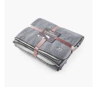Myga Reversible Fleece Yoga Blanket - Soft, Warm & Lightweight Blanket for Yoga, Meditation and Relaxation - Machine Washable & Cozy Throw for Home & Travel - Large, 200cm x 145cm (Stone)