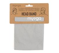 Myga Headband - Elastic Stretch Hair Band for Yoga, Sports and Fitness - Multipurpose Accessory Hair Tie, Neck Scarf, Gaiter and Face Covering Balaclava for Girls, Teens & Women - Grey