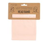 Myga Headband - Elastic Stretch Hair Band for Yoga, Sports and Fitness - Multipurpose Accessory Hair Tie, Neck Scarf, Gaiter and Face Covering Balaclava for Girls, Teens & Women - Sand