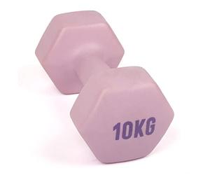 MYGA Hex Dumbbells - Single Neoprene & Cast Iron Hexagonal Dumbbell Hand Weights for Women and Men at Home & Gym - Weight: 10 kg