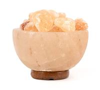 Myga Himalayan Fire Bowl Salt Lamp with Dimmer Switch, 3-5kg Approx, Made of 100% Authentic Natural Pink Handcarved Crystal Rock Salt Gives Ambient Glow