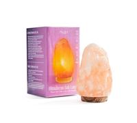 Myga Himalayan Salt Lamp - Hand-Carved Pink Himalayan Rock Salt Table Lamp with Wooden Base - Decorative Bedside Lamp for Bedroom, Living Room, Meditation & Yoga (2-3kg)