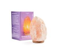 Myga Himalayan Salt Lamp - Hand-Carved Pink Himalayan Rock Salt Table Lamp with Dimmer Switch & Wooden Base - Decorative Bedside Lamp for Bedroom, Living Room, Meditation & Yoga (3-5kg)