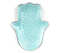 Myga Jewellery Dish - Ceramic Hamsa Trinket Tray perfect for Earrings, Bracelet, Rings, Necklaces & Hair Clips - Beautiful Home Décor & Ideal for Gifting