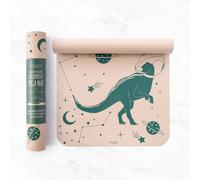 Myga Silk Print Kids Yoga Mat - Non-Slip for Kids' Exercise, Fitness, Yoga & Mindfulness - Lightweight, Non-Toxic & Easy Clean Play Mat for Girls & Boys - Space Dinosaur