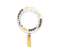 Myga Mala Necklace with Pendant - 108 Bead Mala with Healing Crystals for Women and Men - Hand Knotted Gemstone Necklace with Natural Stones for Meditation, Yoga & Prayer (New Beginnings)