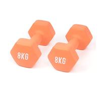 Myga Neoprene Hex Dumbbells - Anti-Roll Cast Iron Hand Weights with Non-Slip Grip for Strength Training, Fitness & Full-Body Workout at Home & Gym - Choice of SINGLE or PAIR, 1kg - 10kg