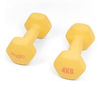 Myga Neoprene Hex Dumbbells - Anti-Roll Cast Iron Hand Weights with Non-Slip Grip for Strength Training, Fitness & Full-Body Workout at Home & Gym - Choice of SINGLE or PAIR, 1kg - 10kg
