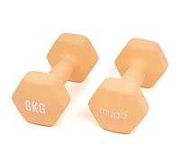 Myga Neoprene Hex Dumbbells - Anti-Roll Cast Iron Hand Weights with Non-Slip Grip for Strength Training, Fitness & Full-Body Workout at Home & Gym - Choice of SINGLE or PAIR, 1kg - 10kg