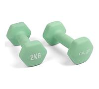 Myga Neoprene Hex Dumbbells - Anti-Roll Cast Iron Hand Weights with Non-Slip Grip for Strength Training, Fitness & Full-Body Workout at Home & Gym - Choice of SINGLE or PAIR, 1kg - 10kg