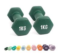 Myga Neoprene Hex Dumbbells - Anti-Roll Cast Iron Hand Weights with Non-Slip Grip for Strength Training, Fitness & Full-Body Workout at Home & Gym - Choice of SINGLE or PAIR, 1kg - 10kg