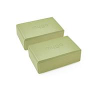 Myga Yoga Blocks - Pair of High Density Foam Bricks for Yoga, Pilates and Fitness for Balance, Support & Flexibility - Non Slip, Lightweight & Durable Foam Blocks for Home, Gym & Travel (Moss)