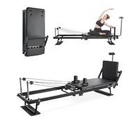 Myga Pilates Reformer Machine with Removable Springboard - Foldable Pilates Reformer with Adjustable Resistance & Smooth-Gliding Carriage - Full-Body Home Workout for Strength & Flexibility