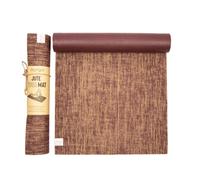 Myga RY1331 - Jute Yoga Mat - High Performance Vegan Floor Exercise Mat - Eco Friendly Biodegradable Yoga Mat with PVC Backing - 5mm Thickness - Plum